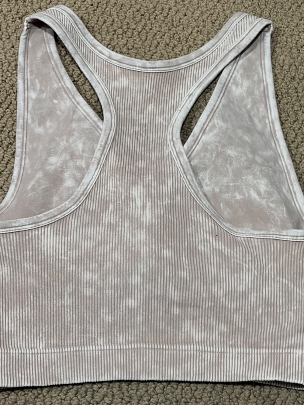 NEW ZENANA MINERAL WASHED RIBBED CROPPED SEAMLESS BRA PADDED TANK TOP V NECK - Picture 7 of 8